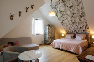 Giường trong phòng chung tại Weingut Langmayer