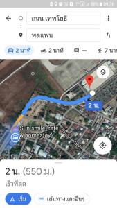 uno screenshot di un cellulare con una mappa di Sun smile(cafe & homestay) a Ubon Ratchathani