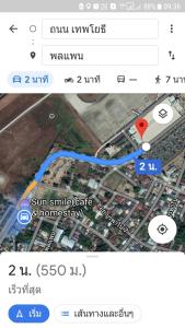 a screenshot of a cell phone with a map at Sun smile(cafe & homestay) in Ubon Ratchathani