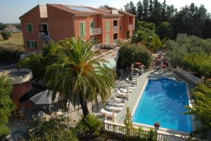 an aerial view of a resort with a swimming pool at Castellu Rossu in Lucciana