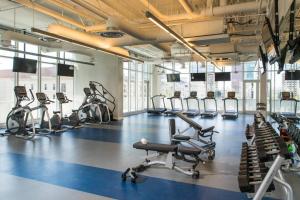 Fitnesscentret og/eller fitnessfaciliteterne på Luxurious Highrise 2b 2b Apartment Heart Of Downtown LA