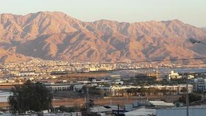 a view of a city with mountains in the background at Yaeli's in Eilat