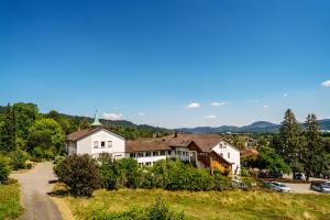 een gebouw bovenop een heuvel met een straat bij Sapia Hotel St. Fridolin in Bad Säckingen