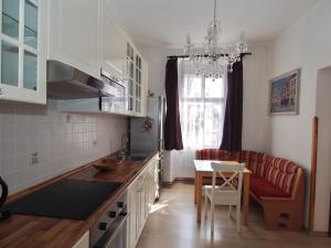 Kuchyň nebo kuchyňský kout v ubytování Apartmány Tábor