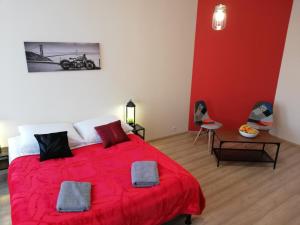 Posteľ alebo postele v izbe v ubytovaní Apartament Miarki