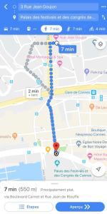 a screenshot of a google map of a subway at Deux pièces proche Palais et plages in Cannes