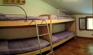 2 literas en una habitación con camas moradas en Villa Fiori Dalia, en Lido di Pomposa