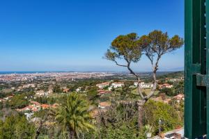 a view of the city from the tower at Villa Eugenia in Livorno