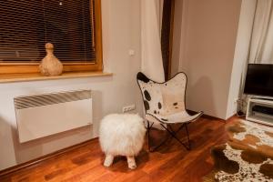 Televízia a/alebo spoločenská miestnosť v ubytovaní ApartSerwis - Apartament Zacisze