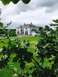een groot wit huis in een veld met groen gras bij Colmán House in Kilmihil