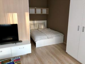Postel nebo postele na pokoji v ubytování Little Romance in Bratislava