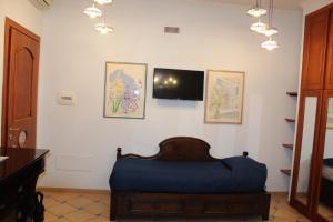 a bedroom with a bed and a tv on the wall at Bed & Breakfast Casa Anna Rita in Vietri sul Mare