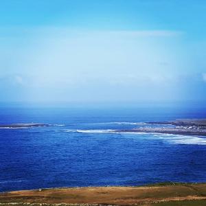 an aerial view of an island in the ocean at Our View in Doolin