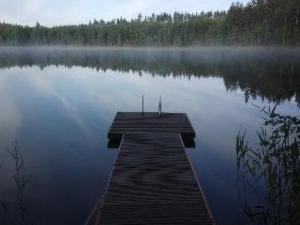 a dock in the middle of a body of water at Holiday Home Käkiharju by Interhome in Sulkava +17 photos