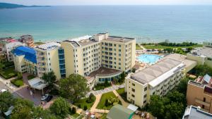 an aerial view of a hotel and the ocean at Hotel Perla Beach Club - All Inclusive in Primorsko