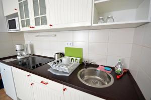 Kuchyň nebo kuchyňský kout v ubytování Toldi Apartments Pécs