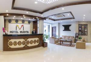 a lobby of a hotel mirka at Hotel Mudita in Kathmandu