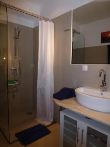 łazienka z umywalką i prysznicem w obiekcie Appartment Cerny w mieście Eisenstadt