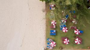 an overhead view of a beach with umbrellas at Royal Lanta Resort & Spa in Ko Lanta