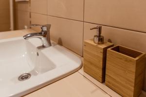 Koupelna v ubytování Apartmány Hrady