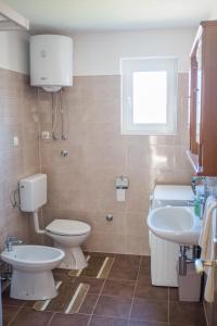 a bathroom with a toilet and a sink at Apartment Sv. Marak in Risika