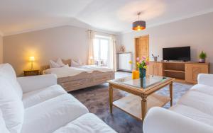 TV a/nebo společenská místnost v ubytování Hotel Berlin Tegernsee