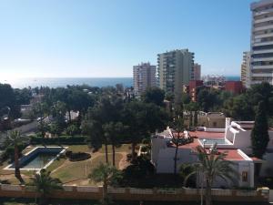 a view of the city and the ocean from a building at Apto en Aguadulce con Vistas al Mar in Aguadulce