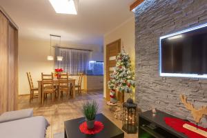 TV a/nebo společenská místnost v ubytování Domek na Królach