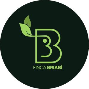 een groen logo met de letter b en een blad bij Finca Briabí in La Cañiza