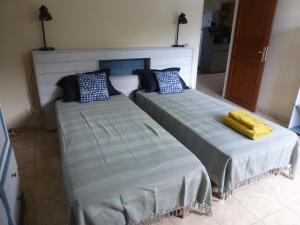 Dos camas sentadas en una habitación con en Le Miougane, en Ravine des Cabris