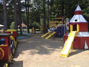 a group of playground equipment in a park at Colonel Williams Resort and Suites in Lake George