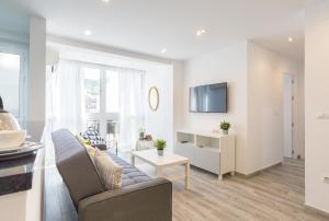 Televízia a/alebo spoločenská miestnosť v ubytovaní Berlanga, apartamento en el centro