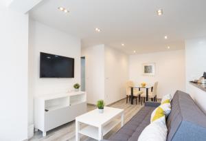 Televízia a/alebo spoločenská miestnosť v ubytovaní Berlanga, apartamento en el centro
