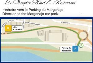 a map of the marina island and reteland attractions at Hotel le Dauphin in Ajaccio