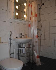 Kylpyhuone majoituspaikassa Jämsän Gasthaus