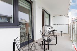 Balkón alebo terasa v ubytovaní Jantar Apartamenty Bliżej Morza