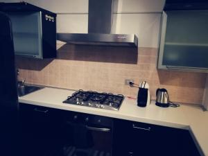 a kitchen with a stove and a counter top at Residence Vigliani in Milan