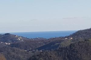 - une vue sur l'océan depuis le sommet d'une montagne dans l'établissement Il Villino, à San Colombano Certenoli