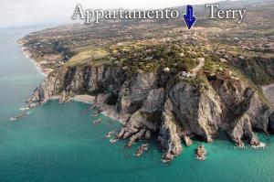 an aerial view of an island in the ocean at Casa vacanze Teresa in Capo Vaticano