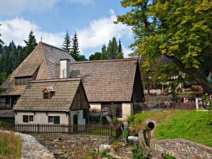 una casa grande con techo en una colina en Landhotel Zum Hammer en Tannenberg