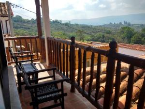 La Loma Hotel Barichara tesisinde bir balkon veya teras