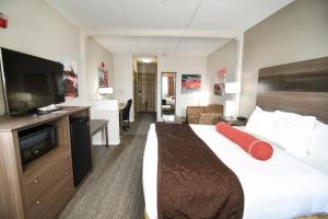 a hotel room with a bed and a tv at Best Western Plus Sandusky Hotel & Suites in Sandusky