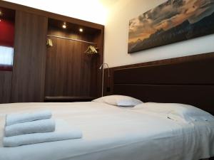 Posteľ alebo postele v izbe v ubytovaní Albergo Delle Alpi