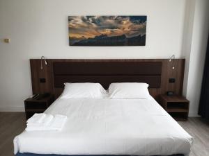 Posteľ alebo postele v izbe v ubytovaní Albergo Delle Alpi