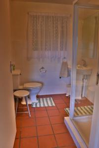 a bathroom with a tub and a toilet and a sink at Hillside Cottage in Clarens +24 photos