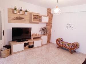 Televízia a/alebo spoločenská miestnosť v ubytovaní "Corner of happiness"