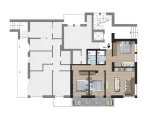 Půdorys ubytování Residence Magdalena