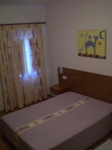 Schlafzimmer mit einem Bett und einem Fenster in der Unterkunft Hotel Pulo do Lobo in Serpa
