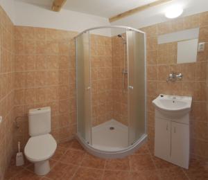 Kúpeľňa v ubytovaní Blatský dvůr