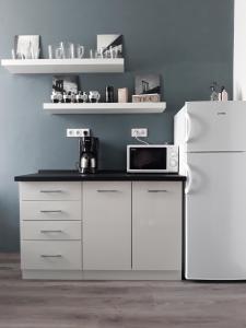 Kuchyň nebo kuchyňský kout v ubytování HEMNES Apartman